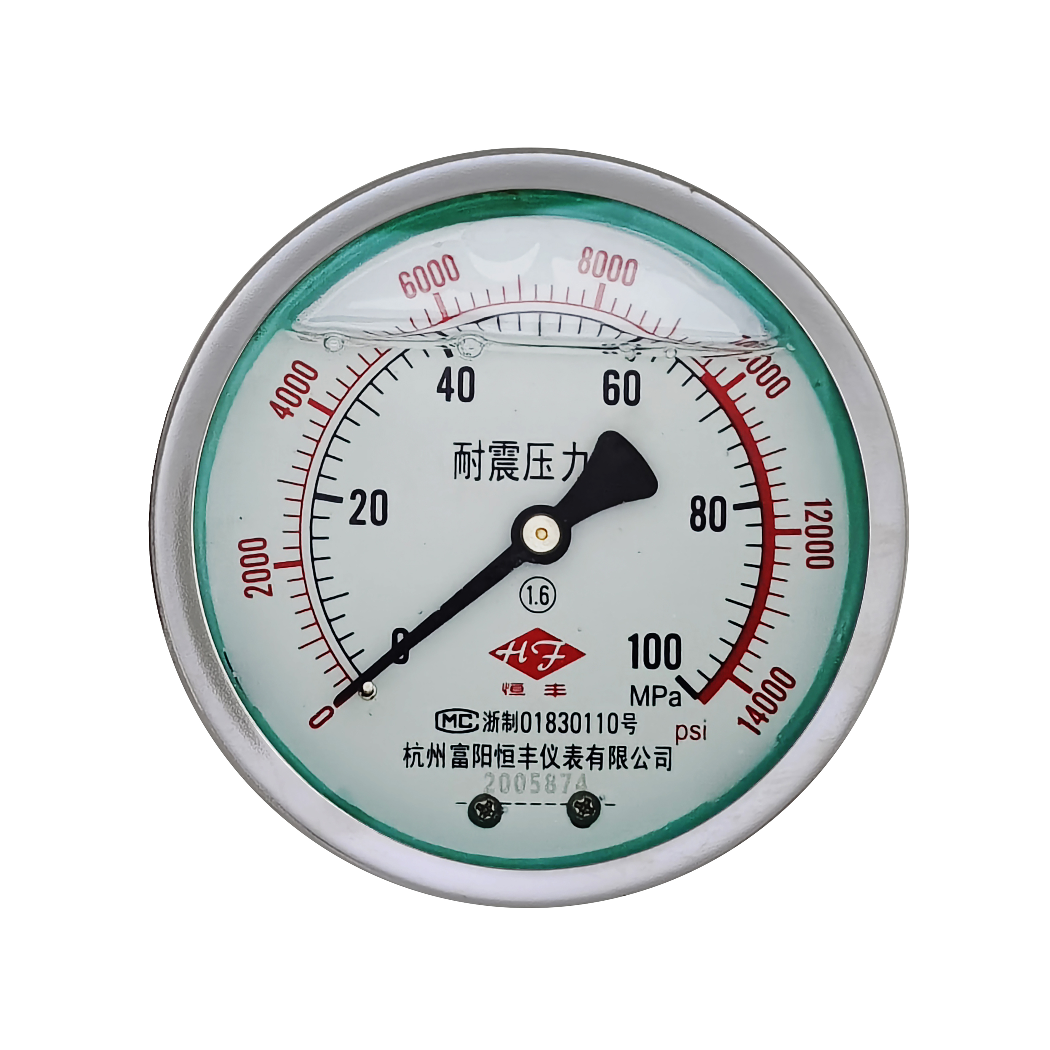 YN60ZT shock-proof pressure gauge