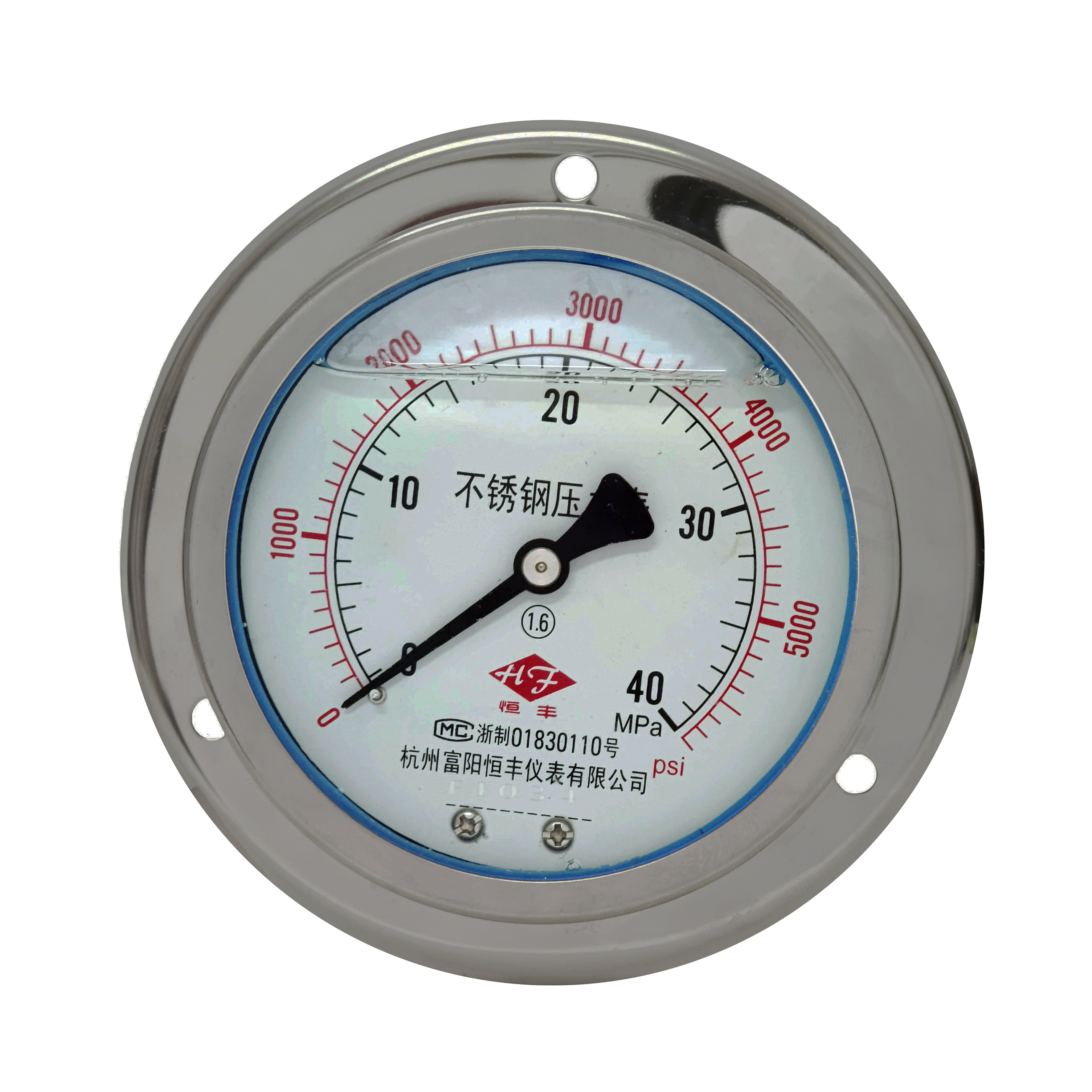 Y100BFZT stainless steel pressure gauge