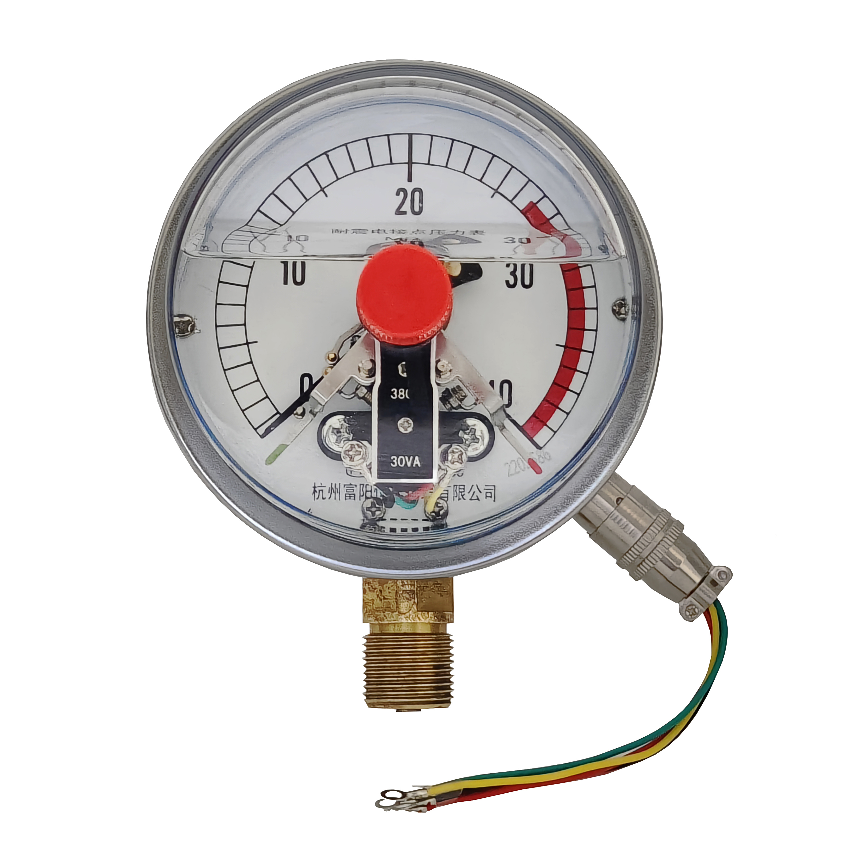 YNXC Liquid Filled Magneto Electric Contact Pressure Gauge